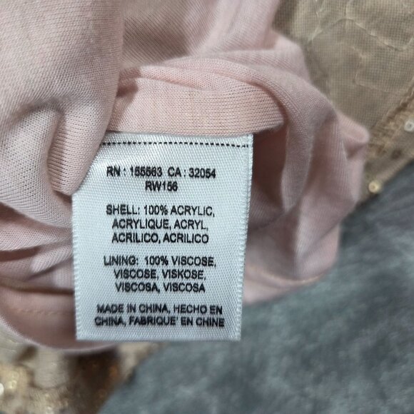 Anthropologie Reath & Wren Top S Champagne Gold Sequin Boxy Flutter Sleeve NEW - Picture 7 of 10